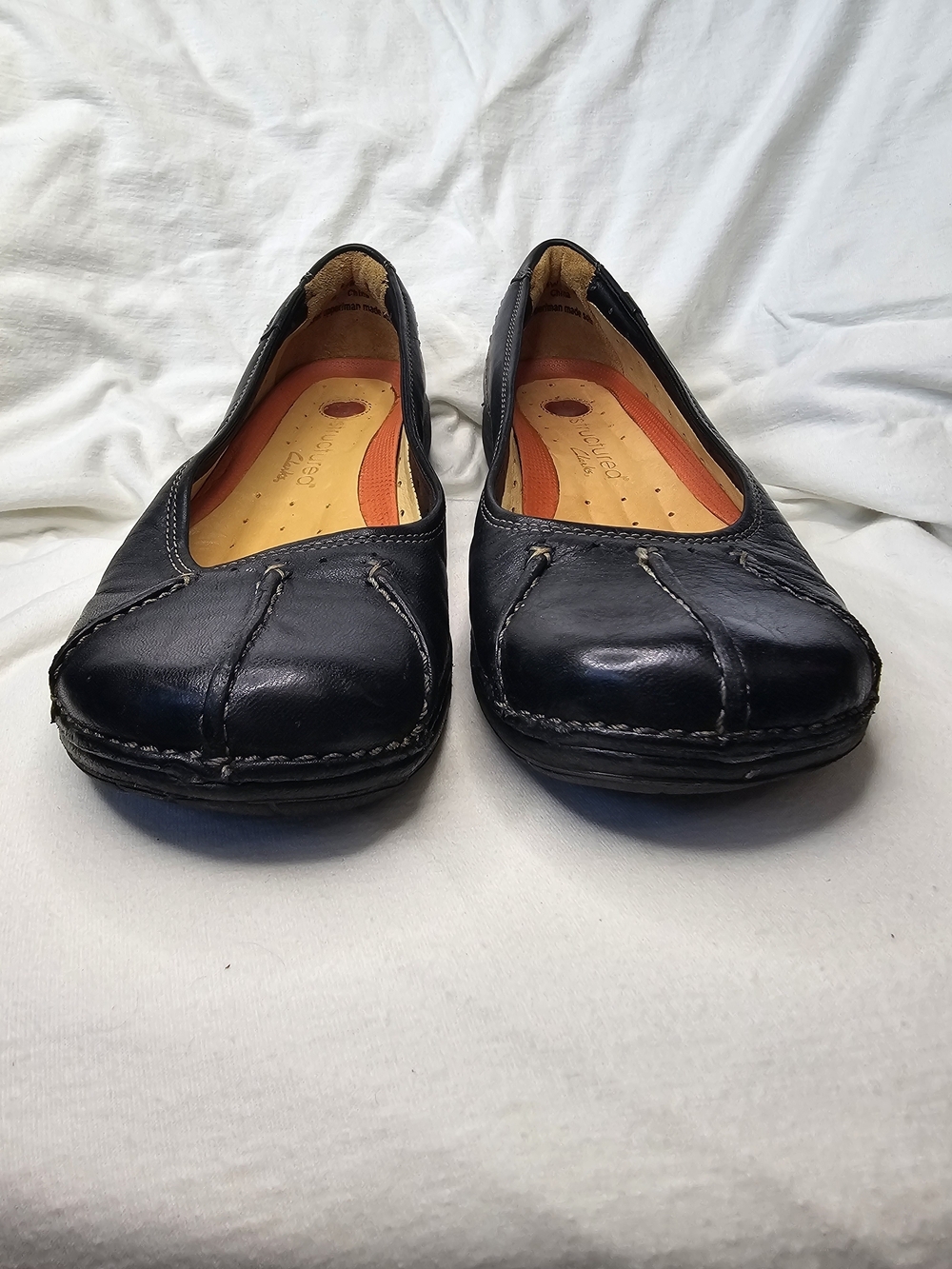 Y2K Clarks Unstructured Flat Shoes Rosily Brown Ballet Leather Loafer Slip On - Picture 8 of 16